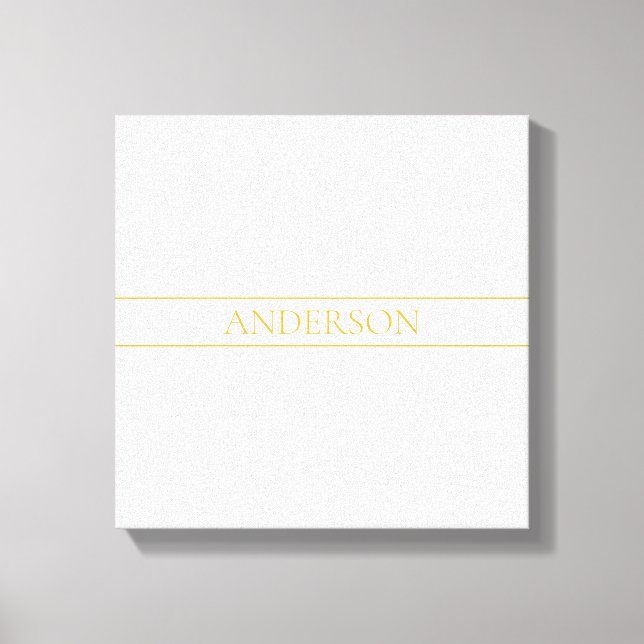 Enkel Elegant Anpassningsbar Text | Guld Offvit Canvastryck (Framsida)