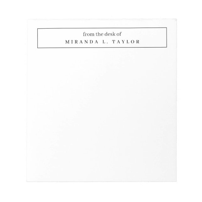 Enkel Elegant Anteckningsblock Från Skrivbordet (Framsida)
