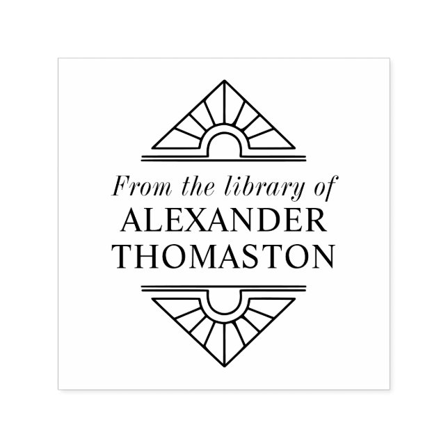 Enkel Elegant Art Deco #1 Biblioteksboknamn Självfärgande Stämpel (Design)