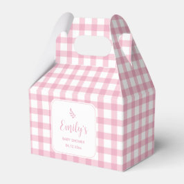 Enkel Elegant Baby Rosa Gingham Girl Baby Shower Presentaskar