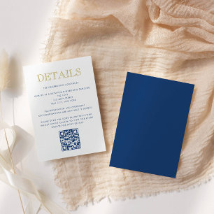 Enkel elegant Bar Mitzvah-QR-kod detaljcard Inbjudningar