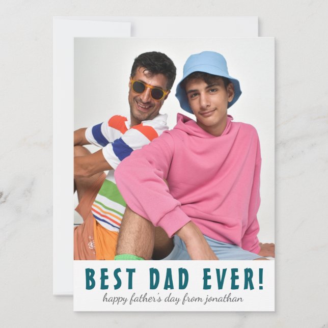 Enkel Elegant, bästa Pappa någonsin | Fars dag Pho Julkort (Framsida)