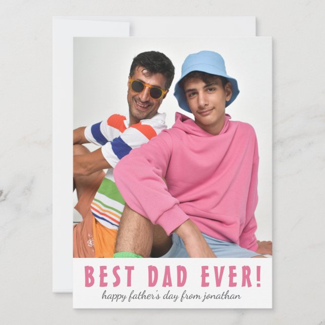Enkel Elegant, bästa Pappa någonsin | Fars dag Pho Julkort (Framsida)