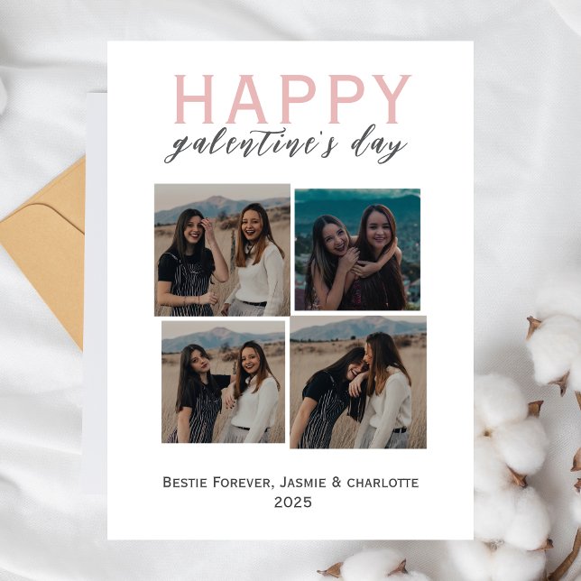 Enkel Elegant Bästa vän galentine-dagen Julkort (Skapare uppladdad)