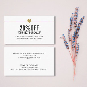 Enkel Elegant Beauty Salon Coupon Rabattkort