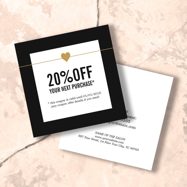 Enkel Elegant Beauty Salon Coupon Rabattkort (Skapare uppladdad)