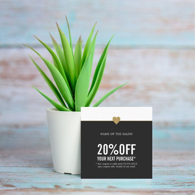 Enkel Elegant Beauty Salon Coupon Rabattkort (Skapare uppladdad)