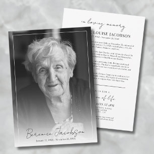 Enkel Elegant Begravningsceremoni Funeral Inbjudningar