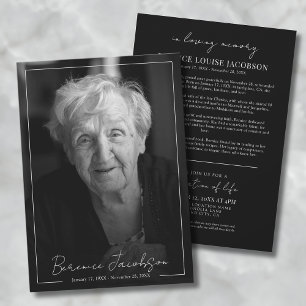 Enkel Elegant Begravningsceremoni Funeral Inbjudningar