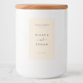 Enkel Elegant Beige och Svarta Bröllop Mat Etikett