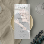 Enkel elegant, bild bröllop meny<br><div class="desc">Trendigets fotoöverlägg för svartvit minimalistisk typografisk anpassningsbar,  bröllop-menykort.</div>