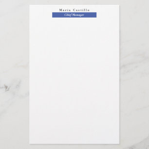 Enkel Elegant Blå Vit Minimalistisk Design Brevpapper
