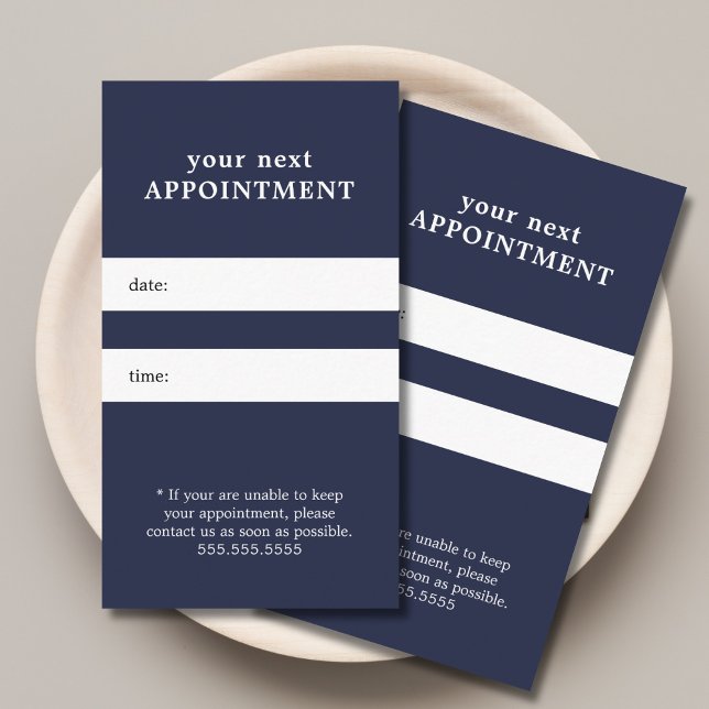 Enkel Elegant Blå vit skönhet Möte Tidsbeställning Kort (Skapare uppladdad)