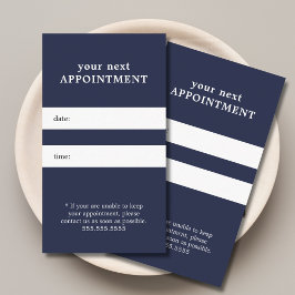 Enkel Elegant Blå Vit Skönhetsbokning Tidsbeställning Kort