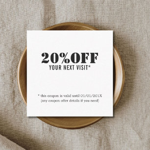 Enkel Elegant Black White Beauty Coupon Rabattkort