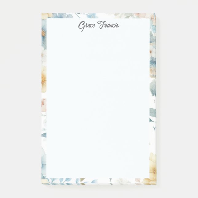 Enkel Elegant Blommig Personlig      Post-it Block (Framsida)
