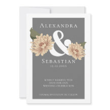 Enkel Elegant Blommigt Bröllop spara datum