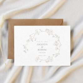 Enkel Elegant Blommigt Bröllop spara datum Datumet