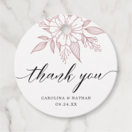 Enkel Elegant Blommigt Bröllop Tack  Gåvor Etiketter