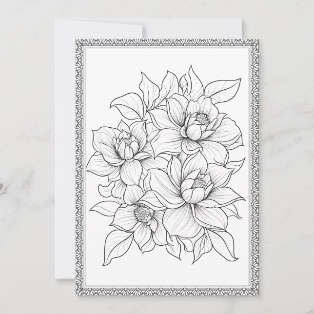 Enkel Elegant Blommigt Färg ditt eget hälsningskor Tack Kort (Framsida)