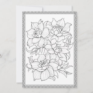 Enkel Elegant Blommigt Färg ditt eget hälsningskor Tack Kort