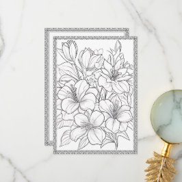 Enkel Elegant Blommigt Färg ditt eget hälsningskor Tack Kort