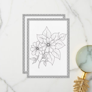 Enkel Elegant Blommigt Färg ditt eget hälsningskor Tack Kort