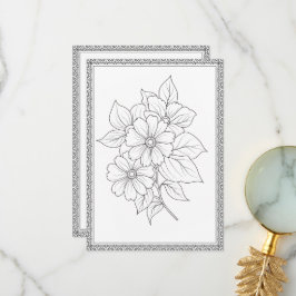 Enkel Elegant Blommigt Färg ditt eget hälsningskor Tack Kort