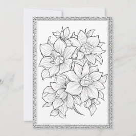 Enkel Elegant Blommigt Färg ditt eget hälsningskor Tack Kort