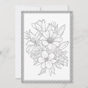 Enkel Elegant Blommigt Färg ditt eget hälsningskor Tack Kort