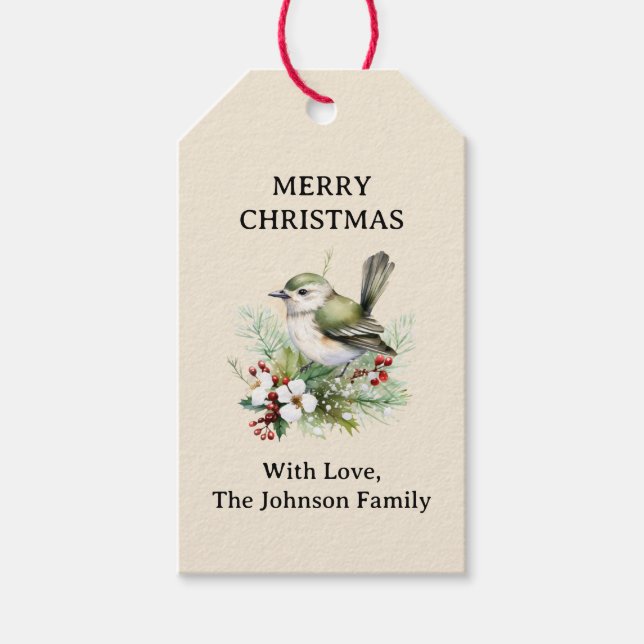 Enkel Elegant - Blommigt - föda Presentetikett (Framsidan)