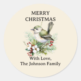 Enkel Elegant - Blommigt - föda Runt Klistermärke