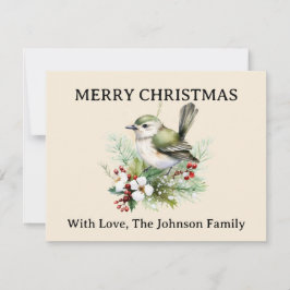 Enkel Elegant Blommigt vid julafton Julkort