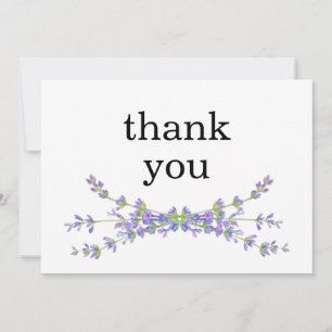Enkel elegant blomster minimalistisk lavendel tack kort