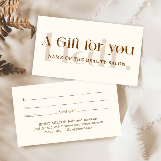 Enkel Elegant Boho Brown Beauty Visitkort (Skapare uppladdad)