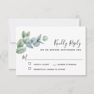 Enkel Elegant Boho Eucalyptus Greenery OSA Kort