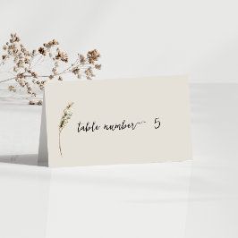 Enkel Elegant Boho Grått Bordsnummer Card Placeringskort