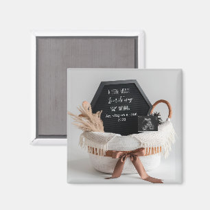 Enkel elegant boho graviditetsbekräftelsekort magnet