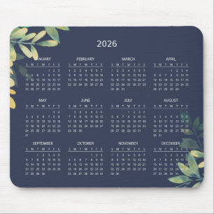 Enkel Elegant Botanisk 2026-kalender Musmattor