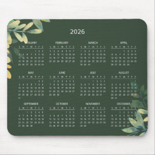 Enkel Elegant Botanisk 2026 Kalender   Musmattor