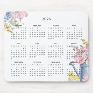 Enkel Elegant Botanisk 2026-kalender Musmattor