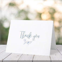 Enkel Elegant Botanisk Blå Blommig Grönska Tack Kort