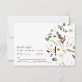 Enkel Elegant Botanisk Vild Flower Bröllop OSA Kort