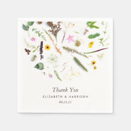 Enkel Elegant Botanisk Vild Flower Bröllop Pappersservett