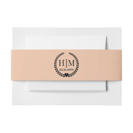 Enkel Elegant - Bride och Groom Monogram Band För Inbjudningskort