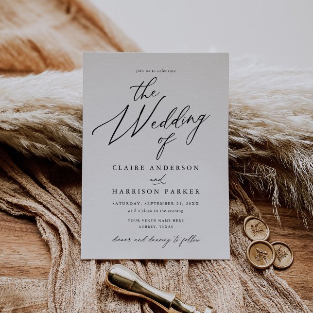Enkel Elegant Bröllop i inbjudan (Skapare uppladdad)