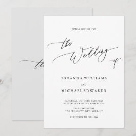 Enkel Elegant, Bröllop Inbjudningar