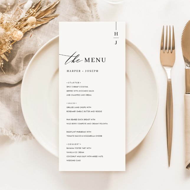 Enkel Elegant, Bröllop-menyer Meny (Skapare uppladdad)
