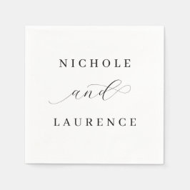 Enkel Elegant Bröllop Pappersservett