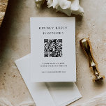 Enkel Elegant | Bröllop QR-kod OSA Kort<br><div class="desc">Det här minimalistiska svarskortet QR-bröllop som kan skannas och skannas i elegant har modern svartvit ,  vilket ger ett enkelt utseende och snyggt. Dina gäster kan enkelt söka igenom koden för att besöka webbplatsen för bröllop och onlinen för osa.</div>